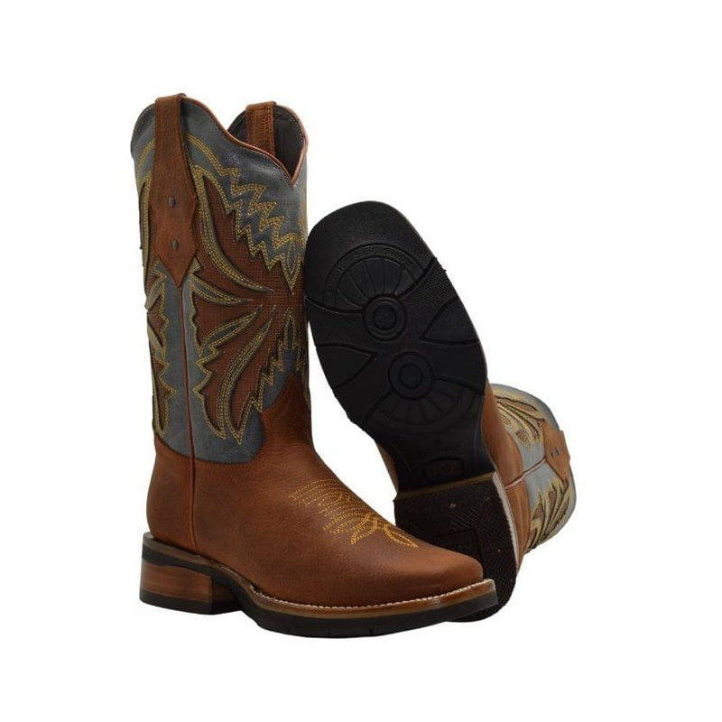 Load image into Gallery viewer, Combo SG518 Rodeo Square Toe Boot Honey Rubber Sole with Belt 140
