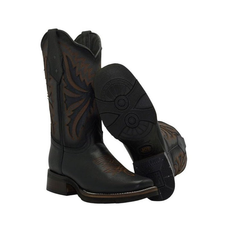 Load image into Gallery viewer, SG518 Rodeo Square Toe Boot Black Rubber Sole
