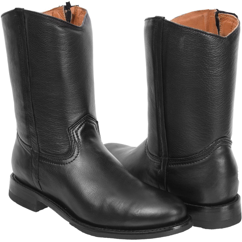 Load image into Gallery viewer, SB1000 Men&#39;s Western roper Boots: Round Toe Cowboy boots in Genuine Leather zipper (WIDE EE LAST)
